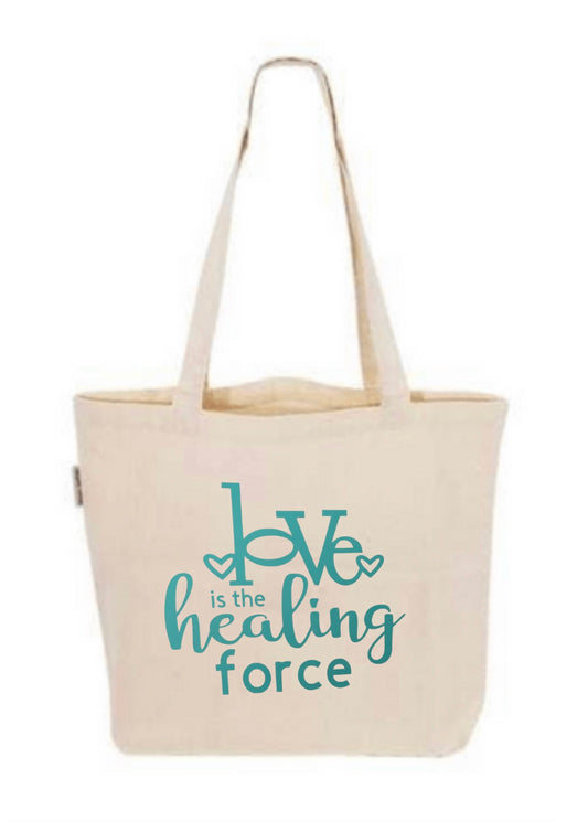 Love is the healing force Tote Bag